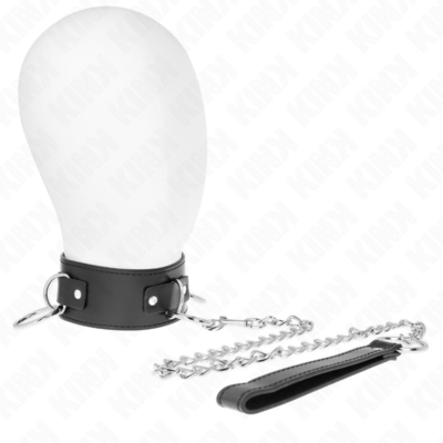 Kink - colar com trela 65 cm 3 anéis modelo 2 ajustável 36-43 cm x 5 cm kink collar & gag caliente. Pt