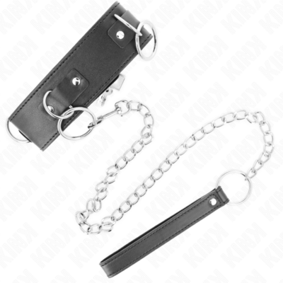 Kink - colar com trela 65 cm 3 anéis modelo 2 ajustável 36-43 cm x 5 cm kink collar & gag caliente. Pt