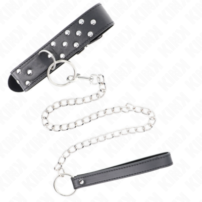Kink - colar de alça de rebite de anel com cinto 65 cm preto ajustável 36-50 cm x 3,8 cm kink collar & gag caliente. Pt