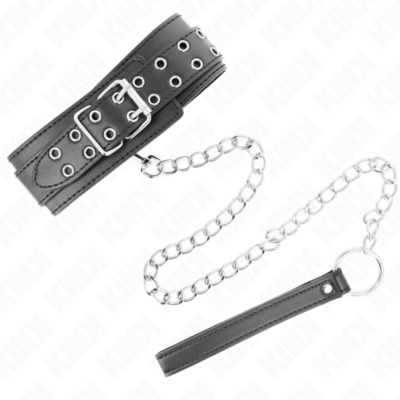 Kink - colar com alça 65 cm fivelas prata ajustáveis 33-46 cm x 5,5 cm kink collar & gag caliente. Pt