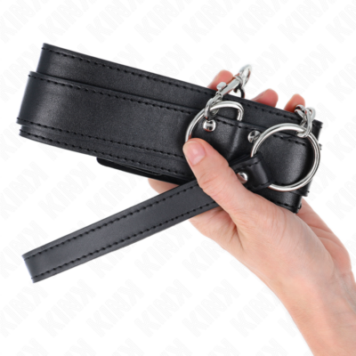 Kink - colar com alça 65 cm fivelas prata ajustáveis 33-46 cm x 5,5 cm kink collar & gag caliente. Pt