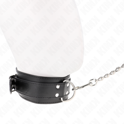 Kink - colar com alça 65 cm fivelas prata ajustáveis 33-46 cm x 5,5 cm kink collar & gag caliente. Pt
