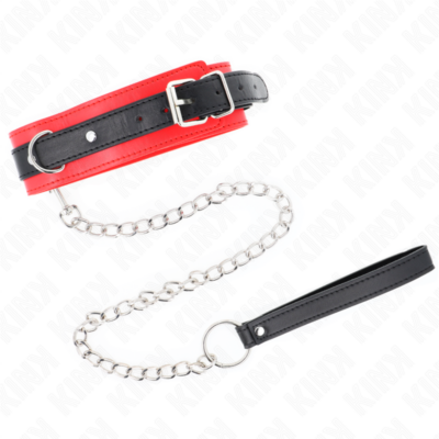 Kink - colar modelo básico com trela 65 cm modelo 3 vermelho 53 x 5 cm kink collar & gag caliente. Pt
