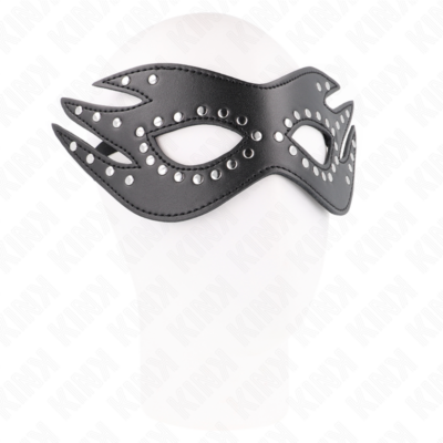 Kink - máscara de couro com rebites modelo 3 26 x 9,5 cm kink masked allure caliente. Pt