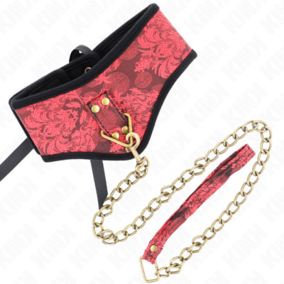 Kink - colar modelo scandal com alça de renda 75 cm 44 x 10 cm kink collar & gag caliente. Pt