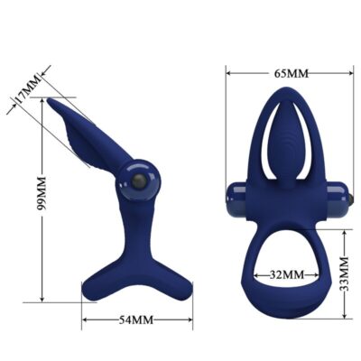 Pretty love - mat anel duplo com vibrao e estimulador azul pretty love male caliente. Pt