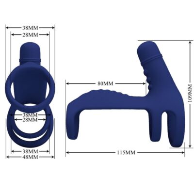 Pretty love - anel vibrante elish com extenso azul pretty love male caliente. Pt