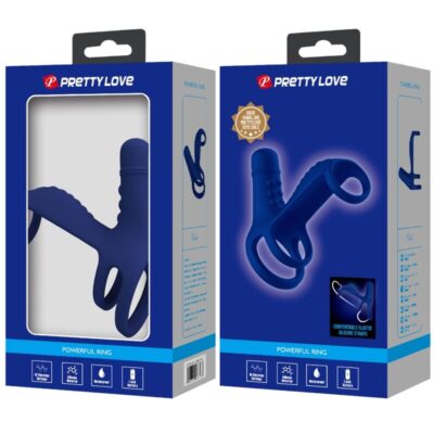 Pretty love - anel vibrante elish com extenso azul pretty love male caliente. Pt