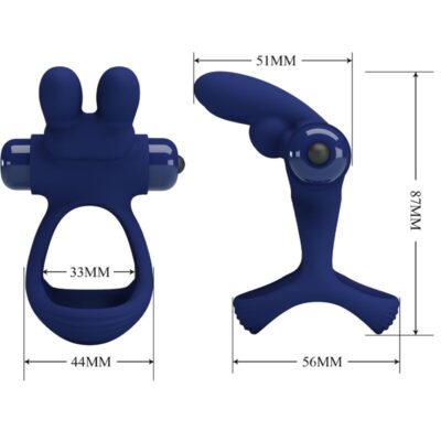 Pretty love - francisco anel vibrante duplo coelho azul pretty love male caliente. Pt