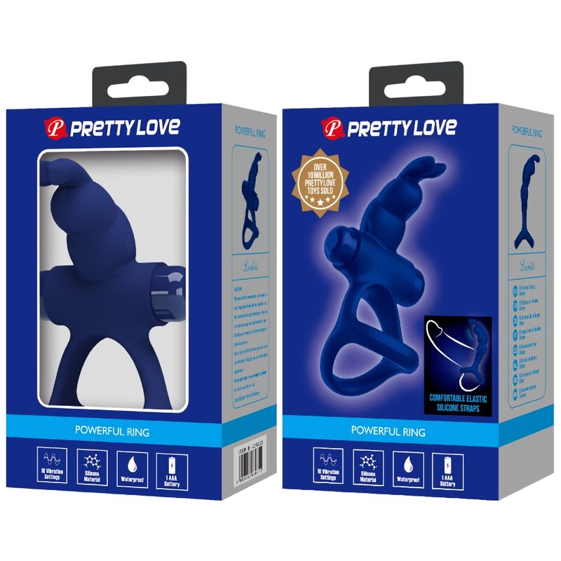 PRETTY LOVE - LUCHITO ANEL VIBRANTE DUPLO COELHO AZUL 10 Pretty love - luchito anel vibrante duplo coelho azul - image 10