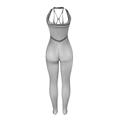 Subblime - 951788 bodystocking longo de rede com tiras no peito e nas costas preto tamanho único subblime bodystockings caliente. Pt