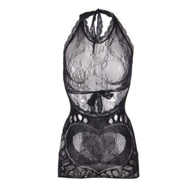 Subblime - 952075 vestido curto de rede com detalhe nas costas e corao preto tamanho único subblime dresses caliente. Pt