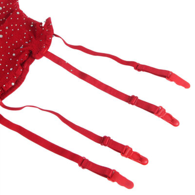 Subblime - 952181 bodystocking de rede com luvas e diamantes vermelho tamanho único subblime bodystockings caliente. Pt