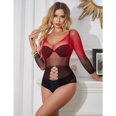 SUBBLIME - 952259 VESTIDO DE REDE ELSTICA DE MANGA LONGA COM DEGRADÊ VERMELHO E PRETO TAMANHO ÚNICO 18 Subblime - 952259 vestido de rede elstica de manga longa com degradê vermelho e preto tamanho único subblime dresses caliente. Pt