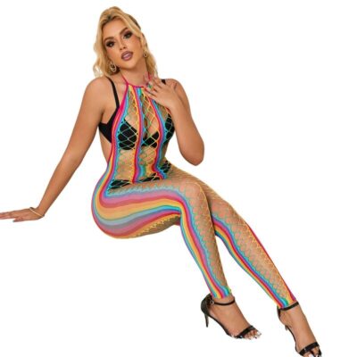 Subblime - 952358 rainbow halter neck fishnet vestido tamanho único subblime dresses caliente. Pt