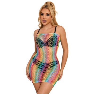 Subblime - 952365 rainbow bare shoulder fishnet vestido tamanho único subblime dresses caliente. Pt