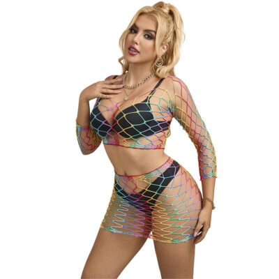 Subblime - 952440 2 peas fishnet conjunto manga comprida arco-íris tamanho único subblime sets caliente. Pt