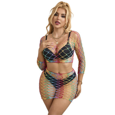 Subblime - 952440 2 peas fishnet conjunto manga comprida arco-íris tamanho único subblime sets caliente. Pt