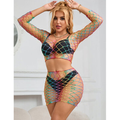 Subblime - 952440 2 peas fishnet conjunto manga comprida arco-íris tamanho único subblime sets caliente. Pt