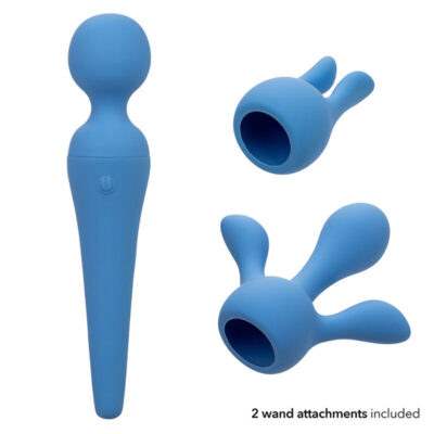 Calexotics - couture kit vibrador wand 10 vibrações azul calexotics caliente. Pt