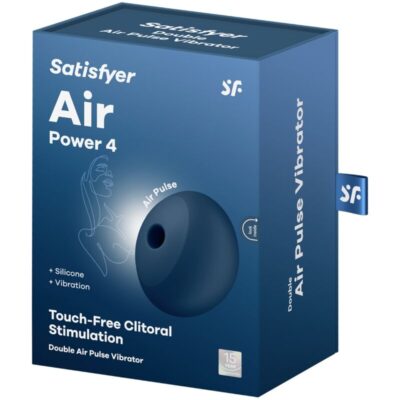Satisfyer - air power 4 estimulador e vibrador 12 vibrações azul satisfyer air pulse caliente. Pt