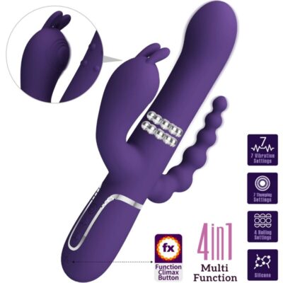 Pretty love - cammy triplo vibrador multifunção 4 em 1 roxo pretty love flirtation caliente. Pt