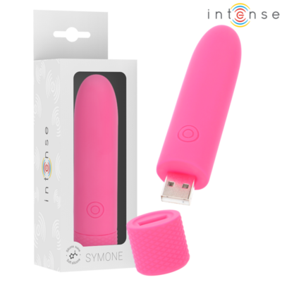 Alternative view of INTENSE - SYMONE  USB RECARREGÁVEL VIBRATÓRIA BULLET 8 VIBRAÇÕES ROSA 10 X 2,2 CM