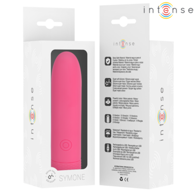 Intense - symone usb recarregável vibratória bullet 8 vibrações rosa 10 x 2,2 cm intense fun caliente. Pt