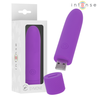 Alternative view of INTENSE - SYMONE  USB RECARREGÁVEL VIBRATÓRIA BULLET 8 VIBRAÇÕES ROXO 10 X 2,2 CM