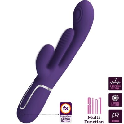 Alternative view of PRETTY LOVE - SHANIA TRIPLE RABBIT VIBRADOR MULTIFUNCIONAL ROXO
