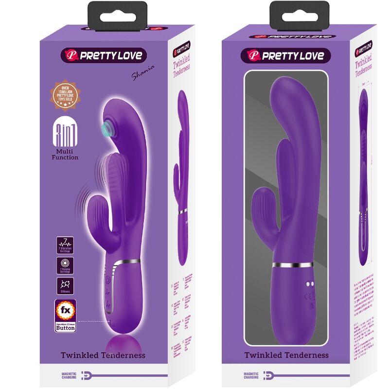 PRETTY LOVE - SHANIA TRIPLE RABBIT VIBRADOR MULTIFUNCIONAL ROXO 11 Pretty love - shania triple rabbit vibrador multifuncional roxo - image 11