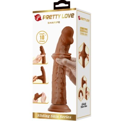 Pretty love - dildo realista sharife 25 cm marrom pretty love caliente. Pt
