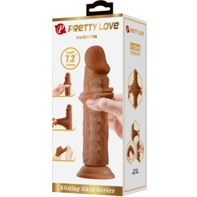 Pretty love - quentin dildo realista 18 cm marrom pretty love caliente. Pt
