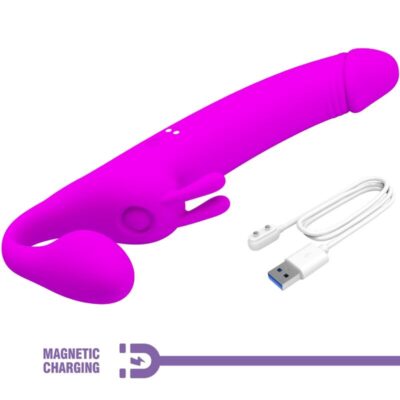 Pretty love - zanini strapless strap-on 10 vibrações roxo - image 7