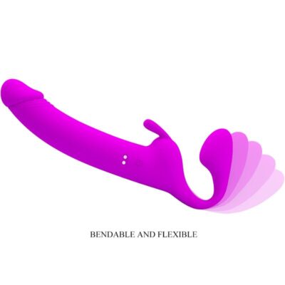 Pretty love - zanini strapless strap-on 10 vibrações roxo - image 5