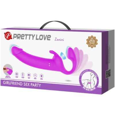 Pretty love - zanini strapless strap-on 10 vibrações roxo - image 9
