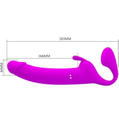 Pretty love - zanini strapless strap-on 10 vibrações roxo - image 8