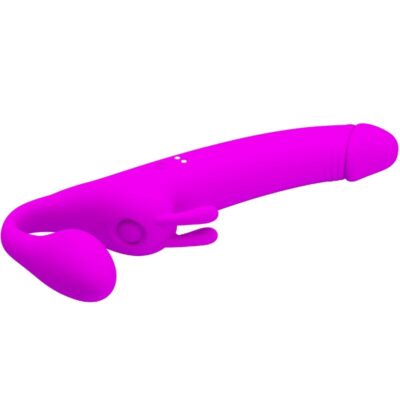Pretty love - zanini strapless strap-on 10 vibrações roxo - image 4