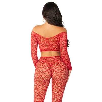 Leg avenue - top crop + meia vermelha tamanho único leg avenue bodystockings caliente. Pt
