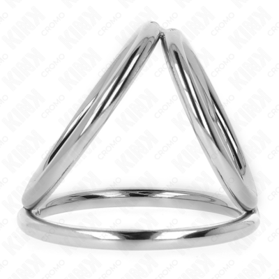 Kink - anel de pênis triplo de metal cromado 3,8 cm a 5 cm modelo 2 kink ring power caliente. Pt