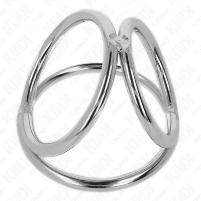 Kink - anel de pênis triplo de metal cromado 3,8 cm a 5 cm modelo 2 kink ring power caliente. Pt