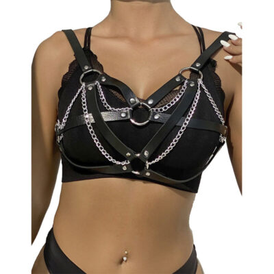 SUBBLIME - 953713 PUNK BONDAGE CINTO FIVELA DE METAL PRETO TAMANHO ÚNICO