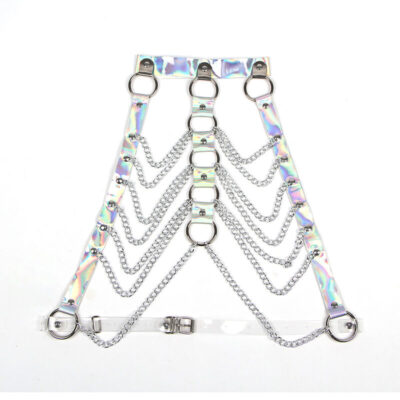 Subblime - 953737 arnês de peito com argolas e correntes prata tamanho único subblime fetish caliente. Pt