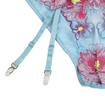 SUBBLIME - 954109 SUTIÃ + CALCINHA COM CINTO-LIGA DESIGN FLORAL AZUL S/M 16 Subblime - 954109 sutiã + calcinha com cinto-liga design floral azul s/m subblime sets caliente. Pt