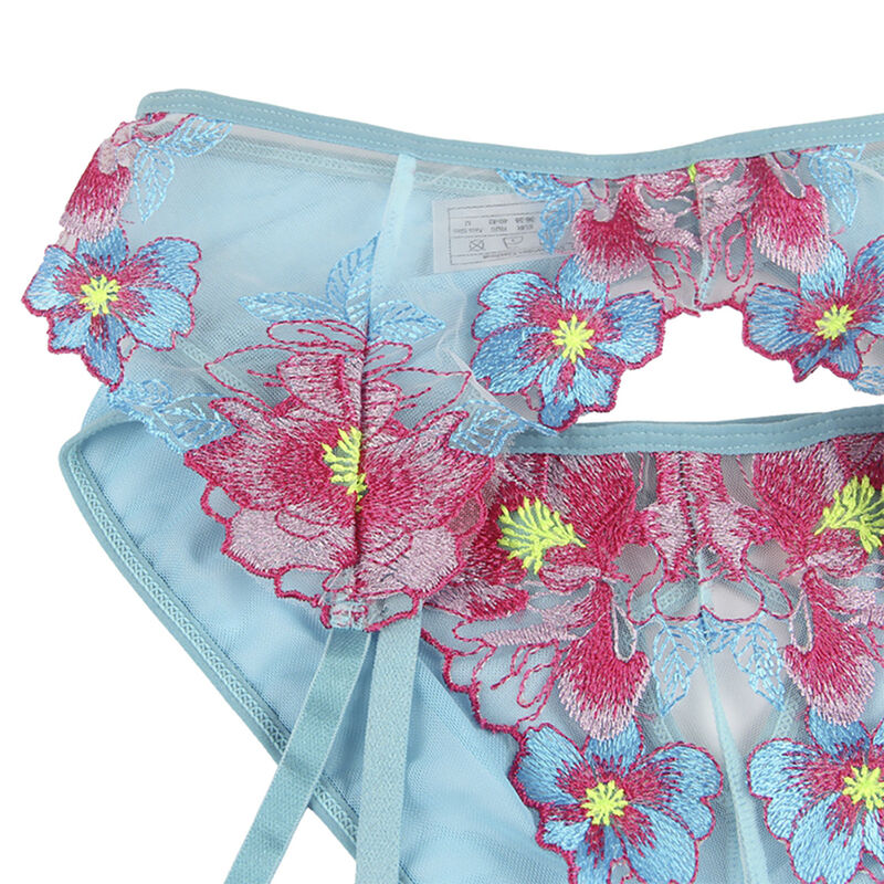 SUBBLIME - 954109 SUTIÃ + CALCINHA COM CINTO-LIGA DESIGN FLORAL AZUL S/M 8 Subblime - 954109 sutiã + calcinha com cinto-liga design floral azul s/m - image 8
