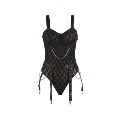 Subblime - 954260 body com correntes + cinta-liga preto s/m subblime bodies caliente. Pt
