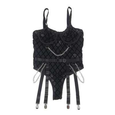 Subblime - 954260 body com correntes + cinta-liga preto s/m subblime bodies caliente. Pt
