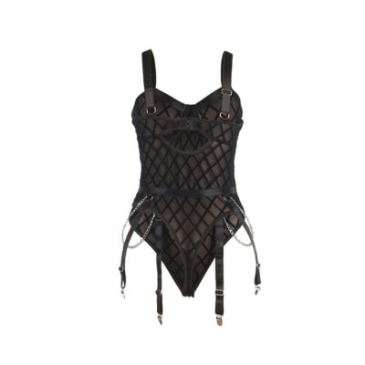 Subblime - 954260 body com correntes + cinta-liga preto s/m subblime bodies caliente. Pt
