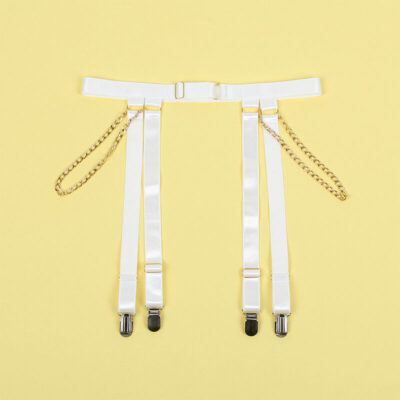 Subblime - 954284 body com correntes + cinta-liga branco s/m subblime bodies caliente. Pt