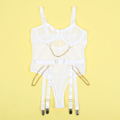 Subblime - 954291 body com correntes + cinto-liga branco l/xl subblime bodies caliente. Pt
